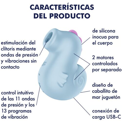 SATISFYER - SEA PONY VIBRADOR & ESTIMULADOR AIR PULSE
